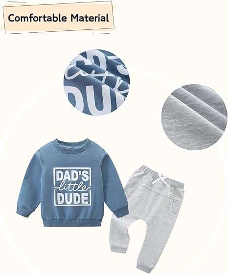 Toddler Boy Clothes Long Sleeve Sweatshirt & Pants 2Pcs Fall Winter Outfits Baby Boys' Clothing Sets