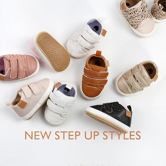 Baby Boys Girls Shoes Non-Slip Rubber Sole High-Top PU Leather Sneakers Infant First Walking Shoes Toddler Crib Shoes Newborn Loafers Flats.
